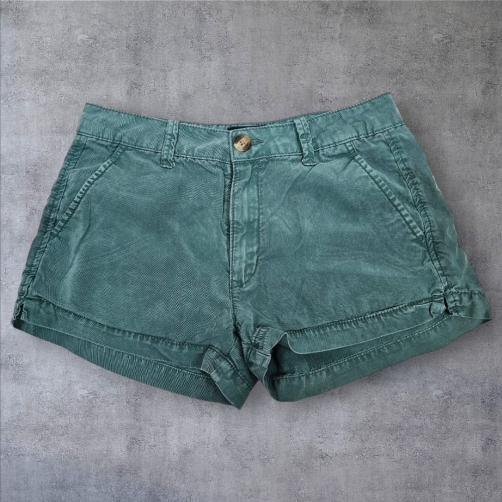 American Eagle Hunter Green Lyocell Mid-Rise Short Shorts Size 2 Women's‎
